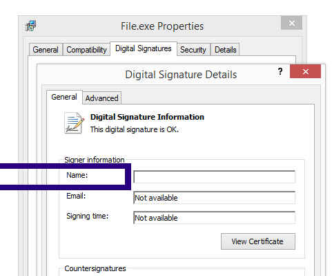 Screenshot of the BINARYLABS LIMITED certificate